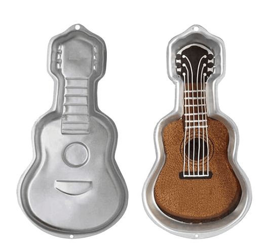 Guitar Cake Pan, Kids 3D Birthday Cake Pan， Aluminum Alloy Cake Molds Nonstick Baking Tools