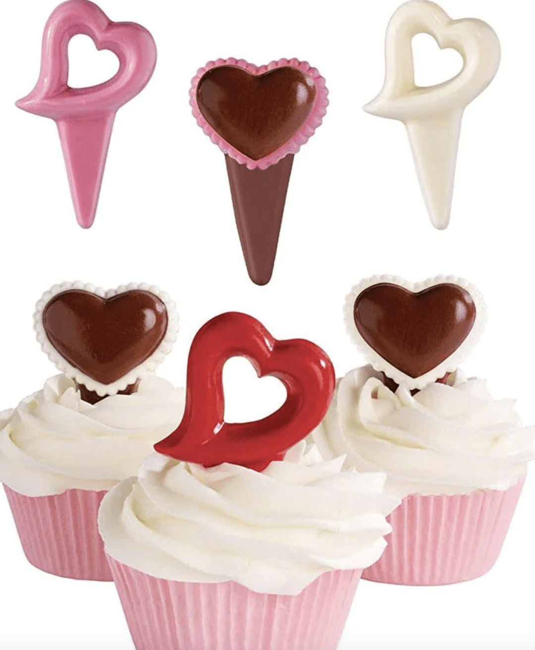 cup cake topper heart baking tools