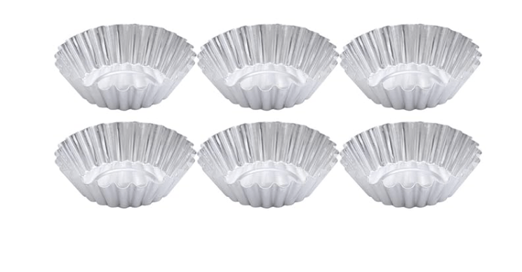 cup cake 6 piece set Tart Mold Aluminum Alloy Cake Mold Square Non Stick Cupcake Muffin Baking Cup Jelly Cake Molds Baking Tool Silver-5
