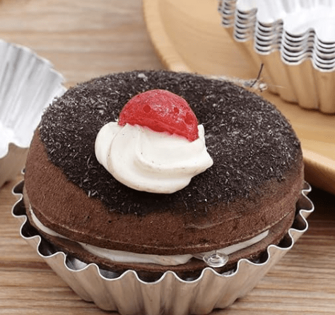 cup cake 6 piece set Tart Mold Aluminum Alloy Cake Mold Square Non Stick Cupcake Muffin Baking Cup Jelly Cake Molds Baking Tool Silver-2