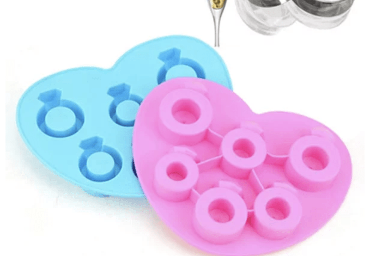 Diamond Ring Silicone Mold for DIY Ice Cream, Fudge, Cake, Chocolate, Soap - Creative Kitchen Tool for Handmade Crafts and Cold Whiskey