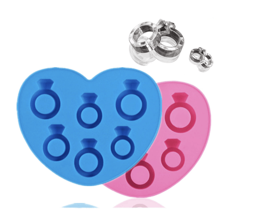 Diamond Ring Silicone Mold for DIY Ice Cream, Fudge, Cake, Chocolate, Soap - Creative Kitchen Tool for Handmade Crafts and Cold Whiskey