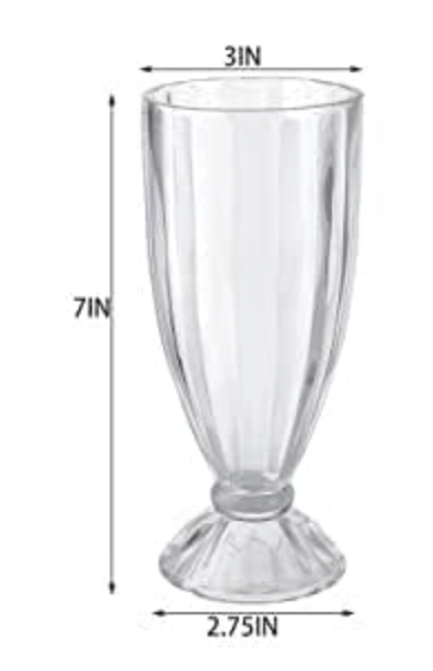 Glassware falooda Glass Mug for Water, Juice, Ice Cream, Wine, Milkshake, Faluda, Smoothie and Cocktails 350ml, Set of (6)-2