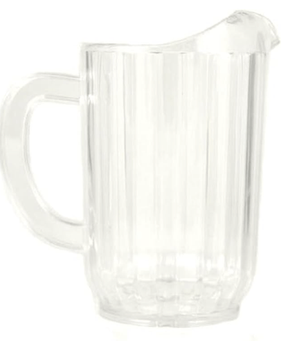 32 Oz. (Ounce) Water Beverage Serving Pitchers, Beer Pitcher, Restaurant Grade Heavy-Duty SAN Material Plastic Pitcher - Clear