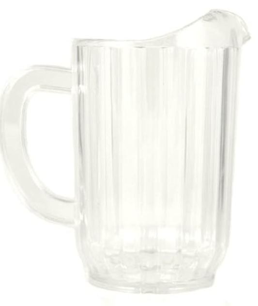 32 Oz. (Ounce) Water Beverage Serving Pitchers, Beer Pitcher, Restaurant Grade Heavy-Duty SAN Material Plastic Pitcher - Clear
