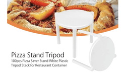 Cheese Saver Pizza Storage Container 10 pcs Sturdy Pizza Stand White Plastic Tripod Stack Tabletop Pizza Takeaway Box Saver for Home Restaurant 1.77Inch Pizza Stand Tripod Pizza Box-2
