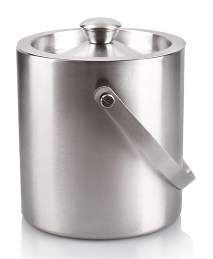 डबल-वॉल स्टेनलेस स्टील इंसुलेटेड आइस बकेट कैरीइंग हैंडल, होम बार के लिए बढ़िया मैट डिज़ाइन 17cm/ सिल्वर (1 पीस का पैक)