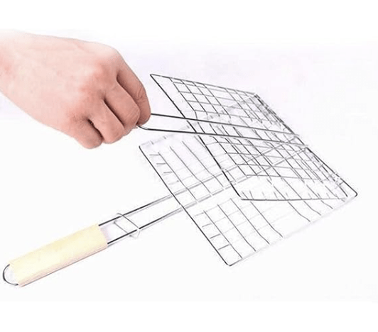 Fish Grilling Basket BBQ Net Barbecue Clip Tool Grill for Outdoor Camping-2