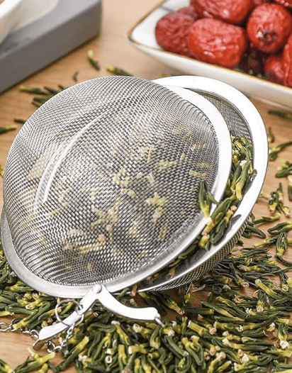 Tea Strainer Infuser Mesh Tea Balls, Stainless Steel Tea seeped strainers Infuser Filter Loose Leaf Teas Soup Seasoning Balls Fruit Squeeze Diffuser Herbal Spice (2 Pcs, Big)-2