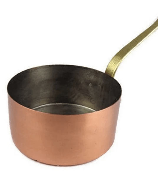 காப்பர் டேபிள் சாஸ் பான் பிரஞ்சு காப்பர் சாஸ் பான், பித்தளை கைப்பிடியுடன் கூடிய விண்டேஜ் காப்பர் பான் பிரான்ஸ்