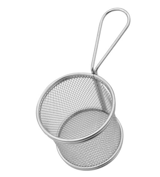 marketing Fryer Stainless Steel Strainer 1 pc Frying Basket Stainless Steel Mesh Cooking Colander Kitchen Tools Oil Strainer for Home Cafes Restaurants Bar Stainer Steel Strainer Metal Strainer