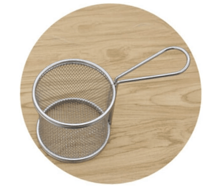 marketing Fryer Stainless Steel Strainer 1 pc Frying Basket Stainless Steel Mesh Cooking Colander Kitchen Tools Oil Strainer for Home Cafes Restaurants Bar Stainer Steel Strainer Metal Strainer