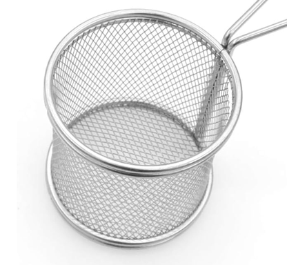 marketing Fryer Stainless Steel Strainer 1 pc Frying Basket Stainless Steel Mesh Cooking Colander Kitchen Tools Oil Strainer for Home Cafes Restaurants Bar Stainer Steel Strainer Metal Strainer