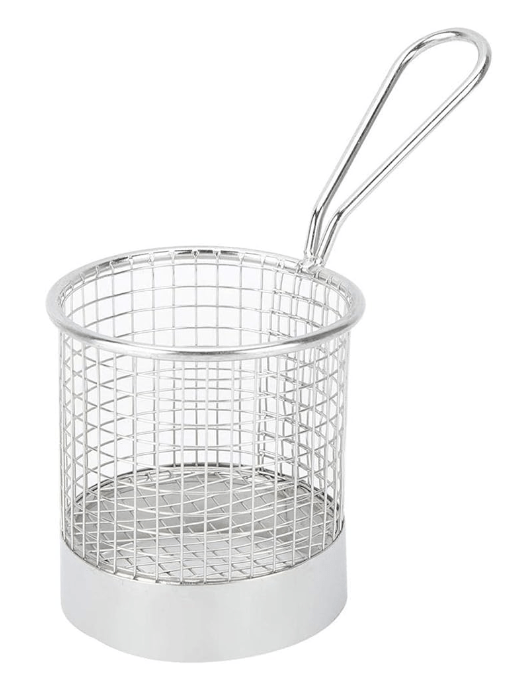 Stainless Steel Mini Round Snack Basket, Dessert Fries Chip Fruit Food Basket Fit for Home Kitchen and Restaurant