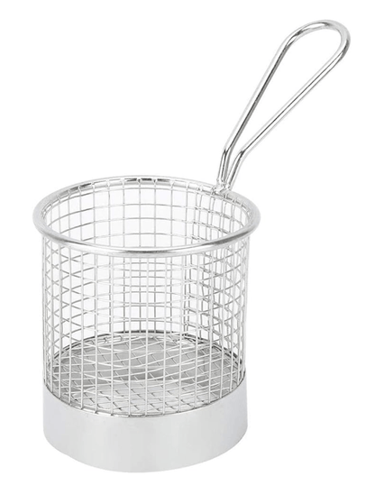 Stainless Steel Mini Round Snack Basket, Dessert Fries Chip Fruit Food Basket Fit for Home Kitchen and Restaurant