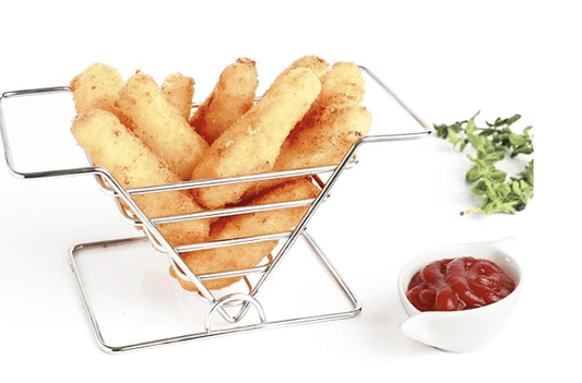 Urban Snackers French Fry Basket Serving Stainless Steel Snack Platter for Dining Table 19 Cm Home, Hotel, Restaurant