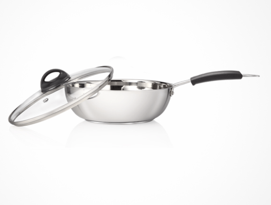SS Premier Stainless Steel Sandwich Bottom Kadai With Glass Lid 24 Cm