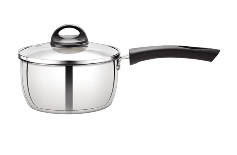 Premier Stainless Steel IInduction Base Saucepan 20cm with Glass Lid
