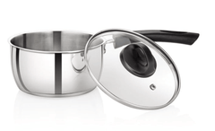 Premier Stainless Steel IInduction Base Saucepan 20cm with Glass Lid-2