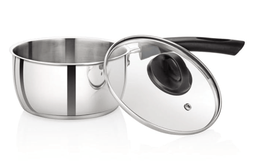 Premier Stainless Steel IInduction Base Saucepan 20cm with Glass Lid