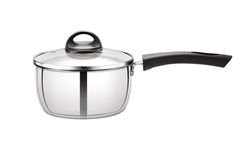 Premier Stainless Steel Induction Bottom Saucepan With Stainless Steel Lid 18cm-1