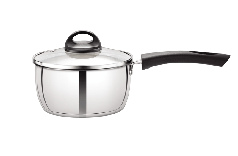 Premier Stainless Steel Induction Bottom Saucepan With Stainless Steel Lid 18cm-1