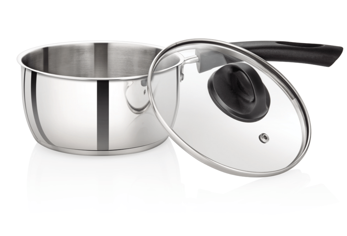 Premier Stainless Steel Induction Bottom Saucepan With Stainless Steel Lid 18cm