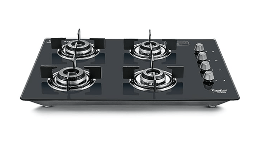 Prestige Desire Hobtop PHTD 04 AI Black L P Gas Table(with 8mm Thick Superior Toughened Glass Top, 4 Sabaf Burners, Auto Ignition)