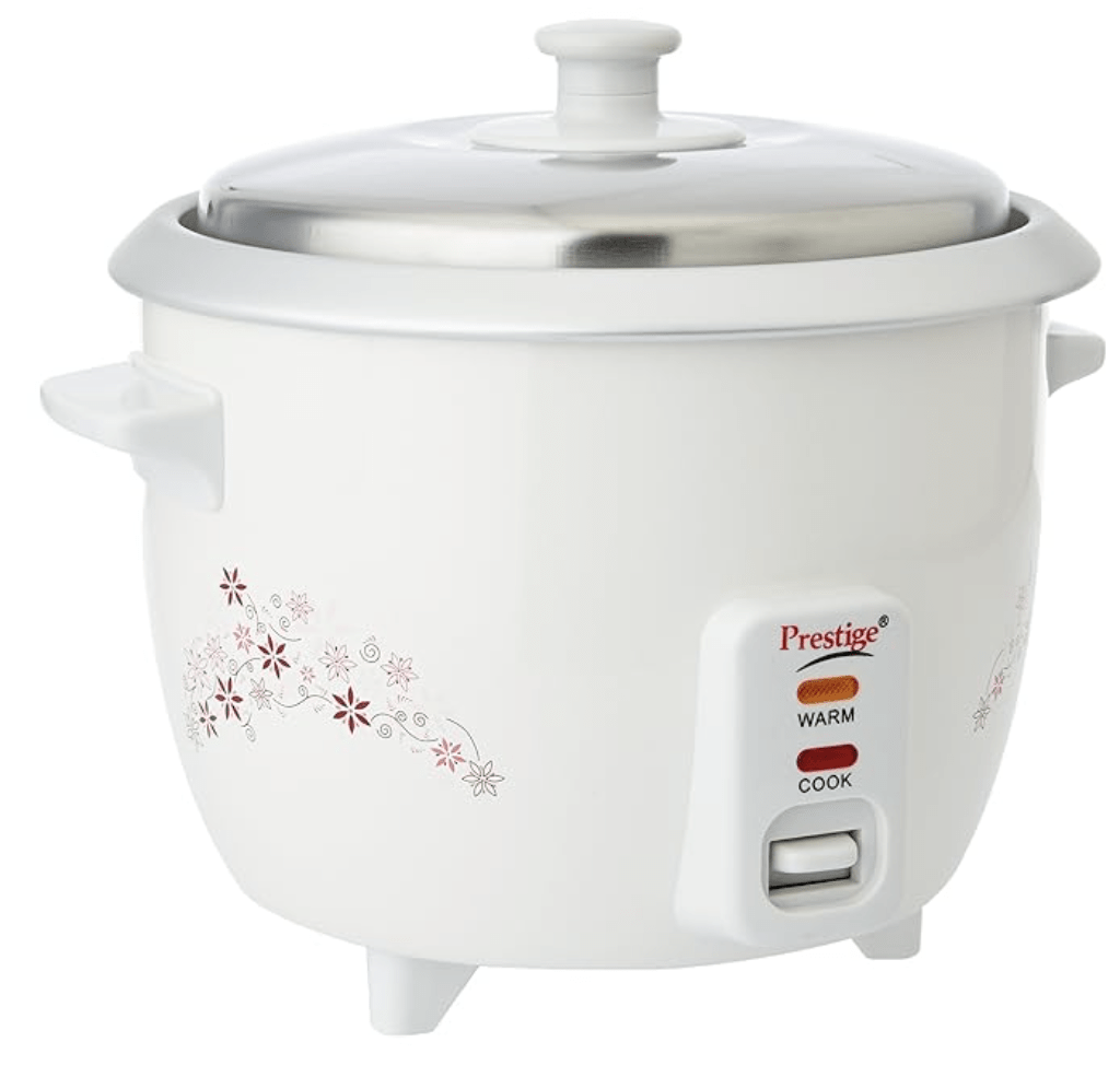 Prestige Delight PRWO 1.0 L Electric Rice Cooker|Detachable power cord|Durable body|Cool touch handles|White|1 year warranty on product & 5 years warranty on heating plate-4