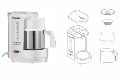 ப்ரீத்தி டிரிப்கஃபே காபி மேக்கர் (வெள்ளை) 