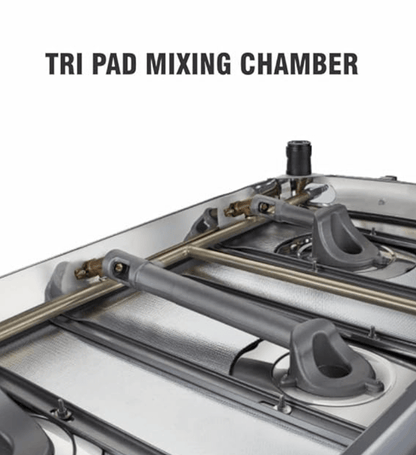 प्रीति ब्लू-फ्लेम स्टेनलेस स्टील जंबो मैक्स ग्लास टॉप एलपीजी गैस स्टोव 4 बर्नर के साथ (मल्टीकलर) (आईएसआई प्रमाणित), स्टैंडर्ड, जीटीएस 118 