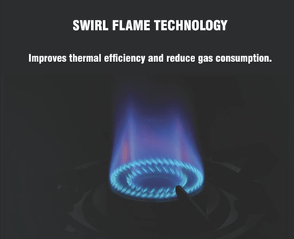 Preethi Bluflame Sparkle Power Duo 3 Burner Glass top Gas Stove with Power Burner and Swirl flame technology, saves gas and cooks faster, Manual Ignition, Black