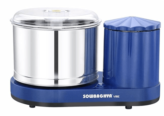 सौभाग्य वाइब 2 लीटर टेबल टॉप वेट ग्राइंडर (मेटैलिक ब्लू) | हैवी ड्यूटी मोटर | आपके किचन के लिए आदर्श | दक्षिण भारतीय व्यंजनों के सभी प्रकार के बैटर के लिए 2 लीटर वेट ग्राइंडर