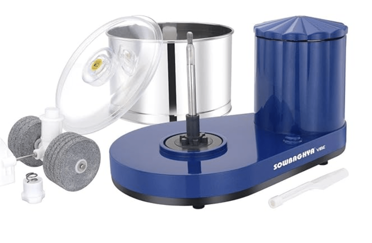 Sowbaghya Vibe 2Ltr Table Top Wet Grinder (Metallic Blue) | Heavy Duty Motor | Ideal for Your Kitchen | 2Ltr Wet Grinder for All Kinds of Batter for South Indian Dishes-3