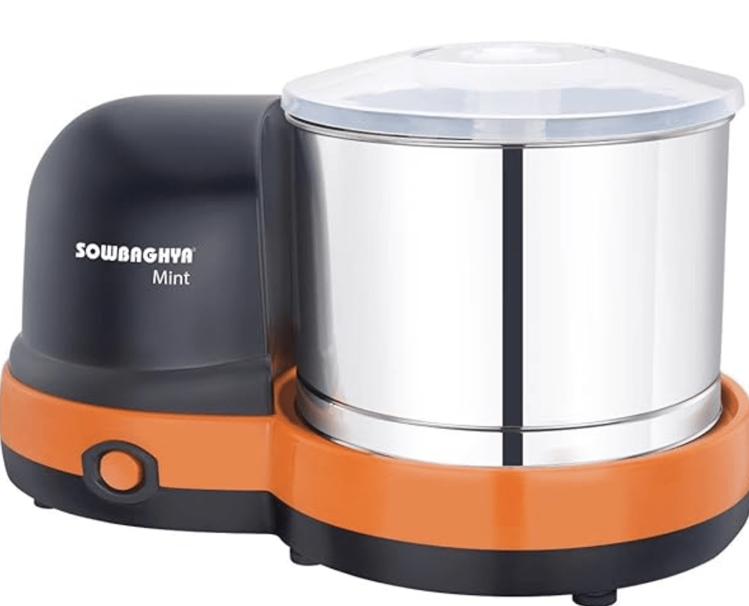 Sowbaghya Mint 2Ltr Table Top Wet Grinder (Black) | Heavy Duty Motor | Ideal for Your Kitchen | 2Ltr Wet Grinder for All Kinds of Batter for South Indian Dishes