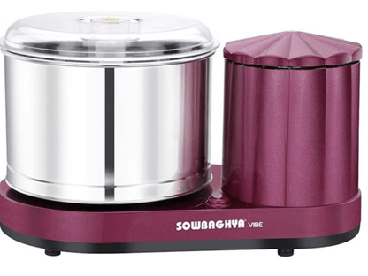सौभाग्य वाइब 2 लीटर टेबल टॉप वेट ग्राइंडर (मेटैलिक पिंक) | हैवी ड्यूटी मोटर | आपके किचन के लिए आदर्श | दक्षिण भारतीय व्यंजनों के सभी प्रकार के बैटर के लिए 2 लीटर वेट ग्राइंडर