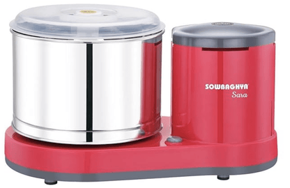 Sowbaghya Sara 2Ltr Table Top Wet Grinder with Coconut Scrapper & Atta Kneader (Pink) | Heavy Duty Motor | Ideal for Your Kitchen | 2Ltr Wet Grinder for All Kinds of Batter for South Indian Dishes