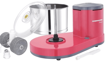 Sowbaghya Sara 2Ltr Table Top Wet Grinder with Coconut Scrapper & Atta Kneader (Pink) | Heavy Duty Motor | Ideal for Your Kitchen | 2Ltr Wet Grinder for All Kinds of Batter for South Indian Dishes