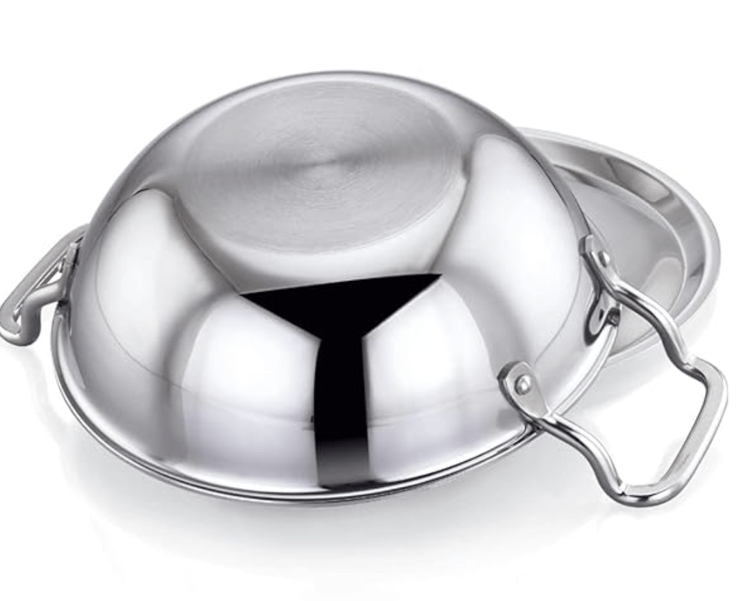 Praylady Stainless Steel Handi Casserole with Lid, Nexon Series Triply Kadai with Capacity-4