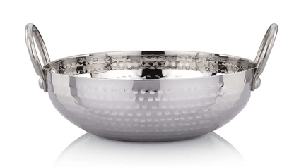 Praylady Stainless Steel Kadai with Handle Traditional Series 2MM Silver