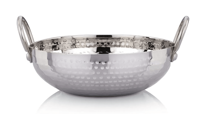 Praylady Stainless Steel Kadai with Handle Traditional Series 2MM Silver-4