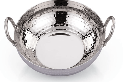 Praylady Stainless Steel Kadai with Handle Traditional Series 2MM Silver