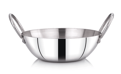 Praylady Stainless Steel Induction Base Kadai Silver