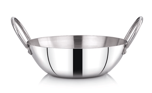 Praylady Stainless Steel Induction Base Kadai Silver