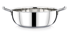 Praylady Stainless Steel with Handle 3 PLY POTS & Pans Deluxe Series KADAI Silver-1