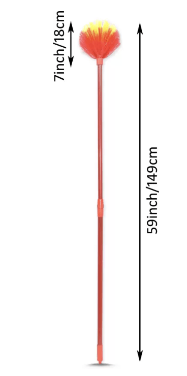 Extendable Handle Gobhi Jala Broom For Corner Jala Cleaning (1Pc.) Fiber, Plastic Wet and Dry Broom