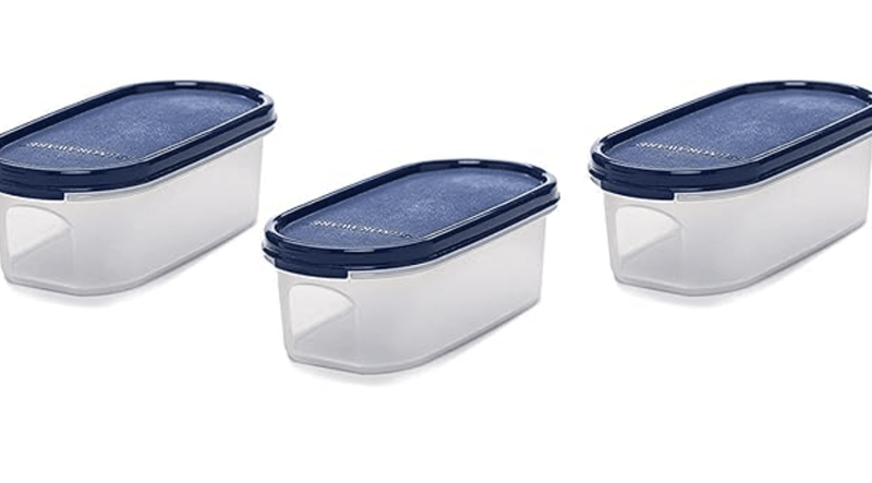 Signoraware 500ml Modular Storage Container with Lid | Food Grade Bpa-Free Plastic Jar Boxes | Freezer Microwave Safe Leak-Proof | Unbreakable Kitchen Organizers (Oval | Set 3 Maroon)-2