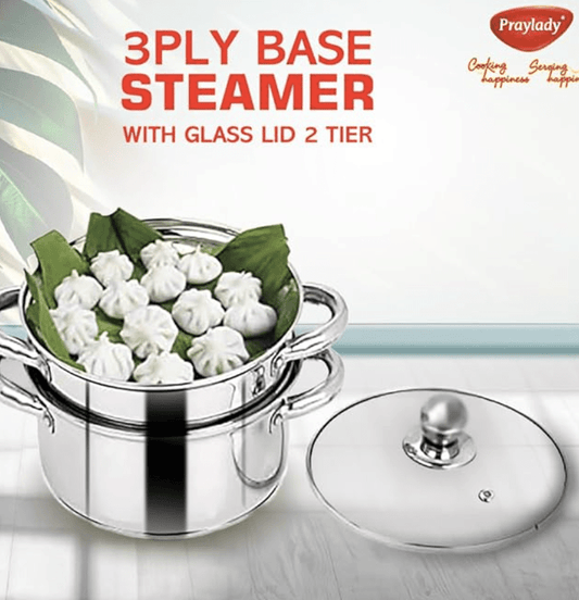 Praylady Stainless Steel Multi-Purpose Steamer, Capacity – 3 Litre, Silver.