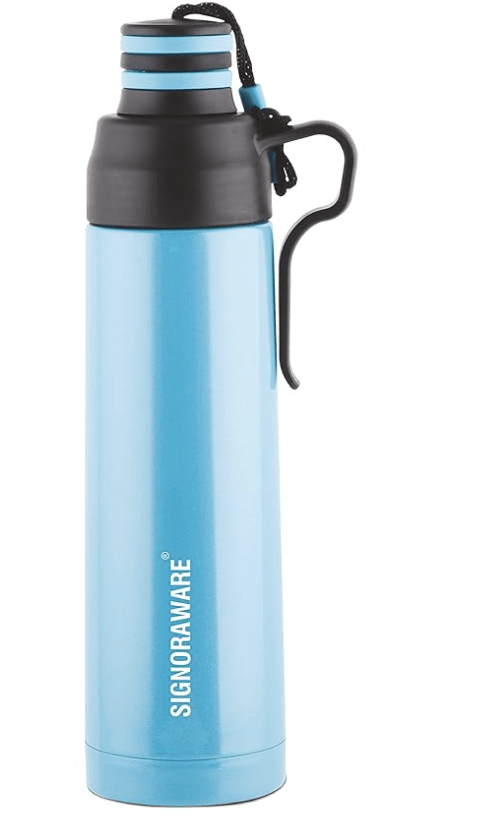 Signoraware Stainless Steel Pebble Vacuum Insulated Flask Water Bottle, 500 ML