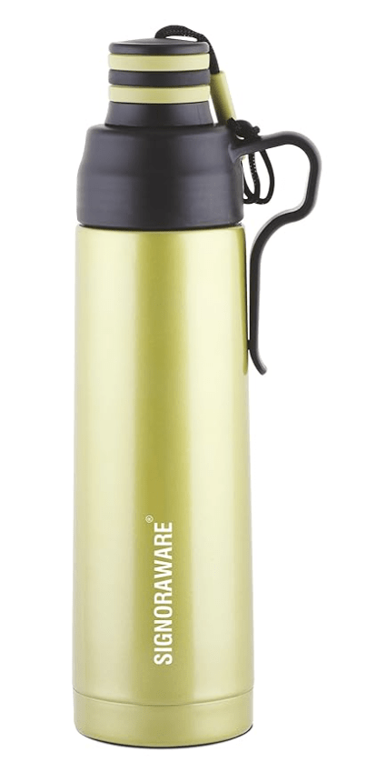 Signoraware Stainless Steel Pebble Vacuum Insulated Flask Water Bottle, 500 ML